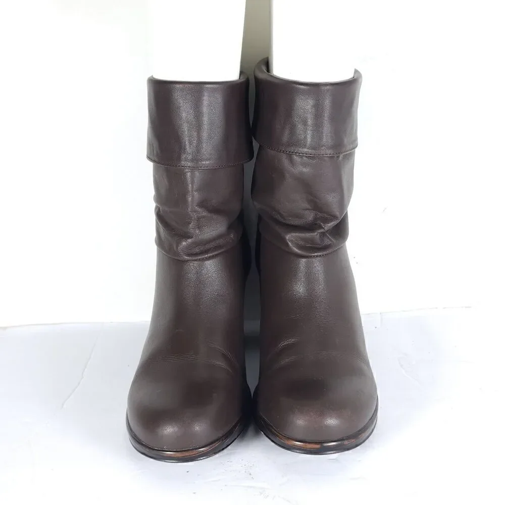 Dansko Women’s Bobbi US6-6,5 EU 37 Brown Leather Roll Down Slouch Boots